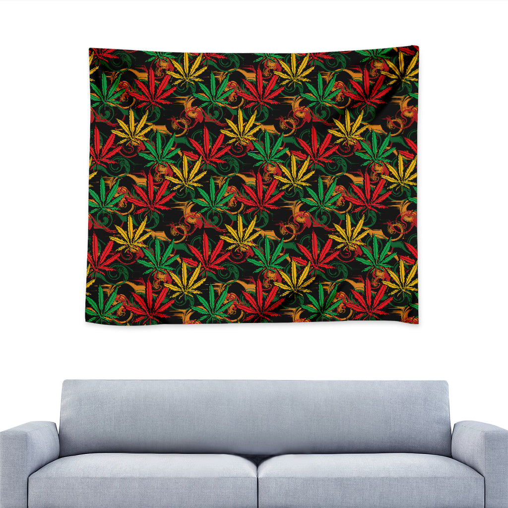 Rasta Marijuana Pattern Print Tapestry