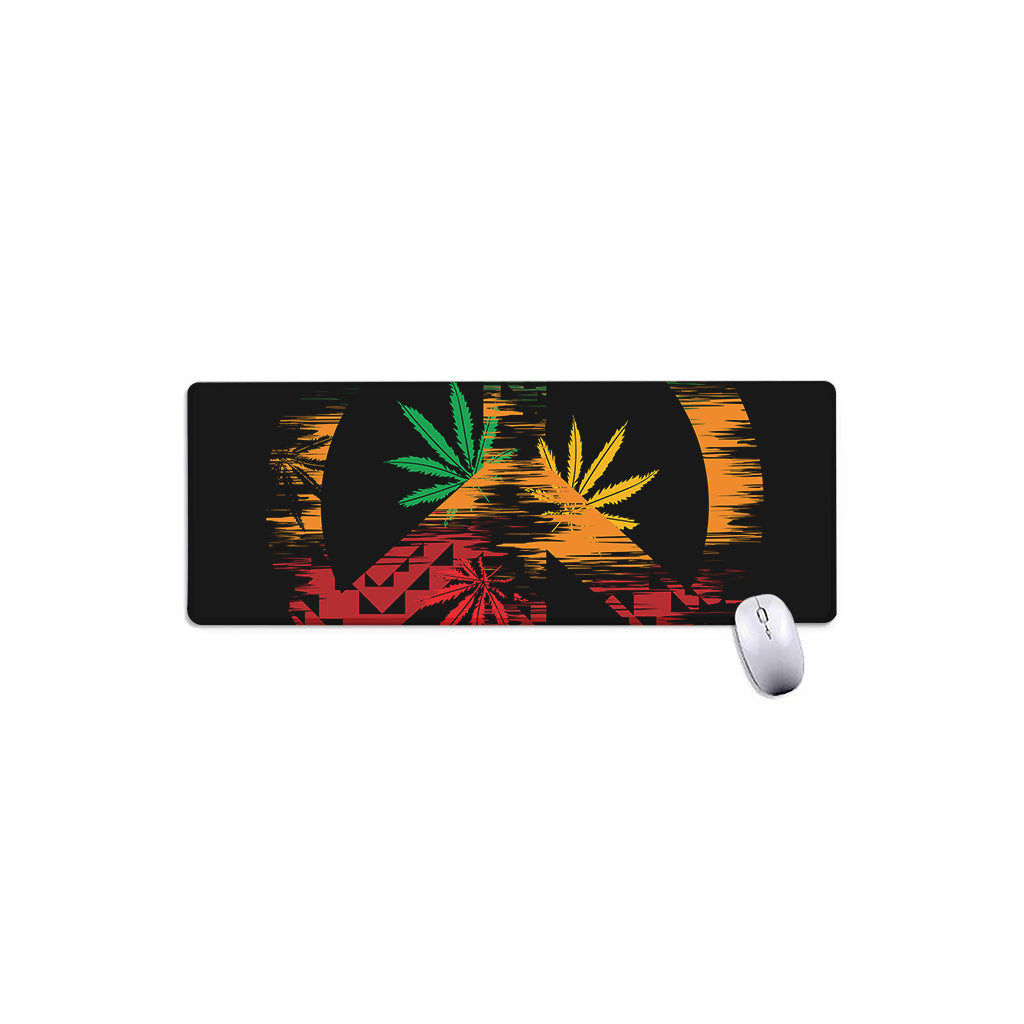 Rasta Peace Sign Print Extended Mouse Pad