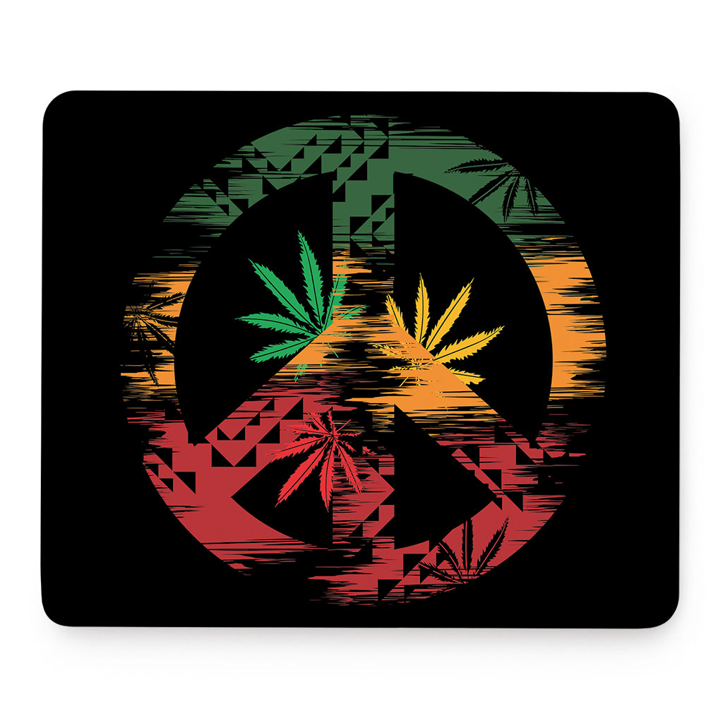 Rasta Peace Sign Print Mouse Pad