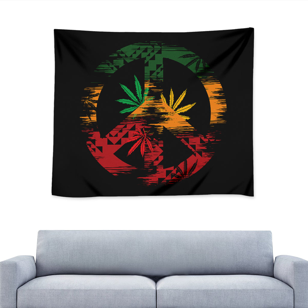 Rasta Peace Sign Print Tapestry