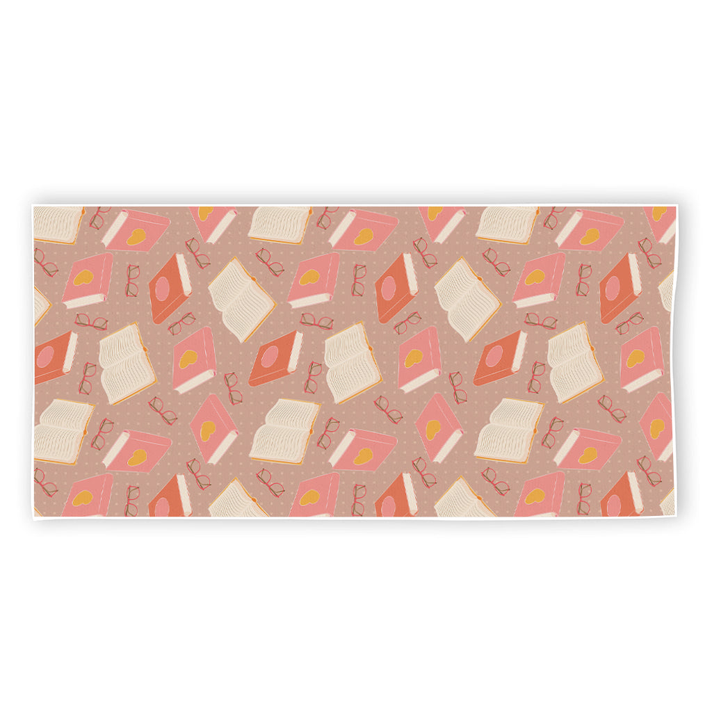Reading Books And Glasses Pattern Print Beach Towel