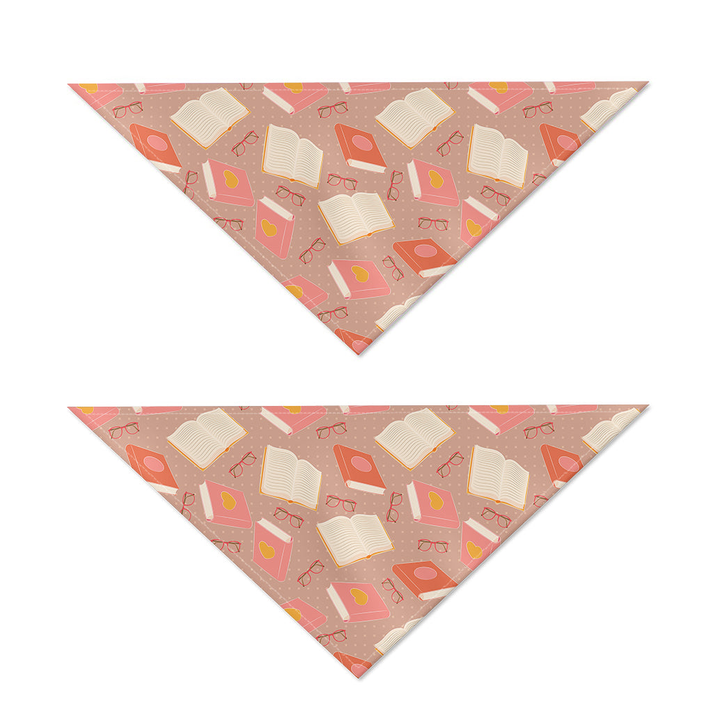 Reading Books And Glasses Pattern Print Dog Bandana