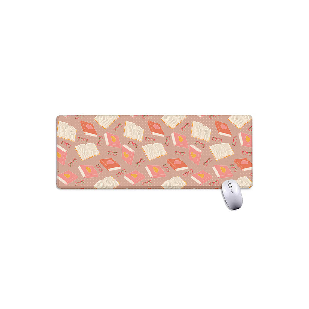 Reading Books And Glasses Pattern Print Extended Mouse Pad
