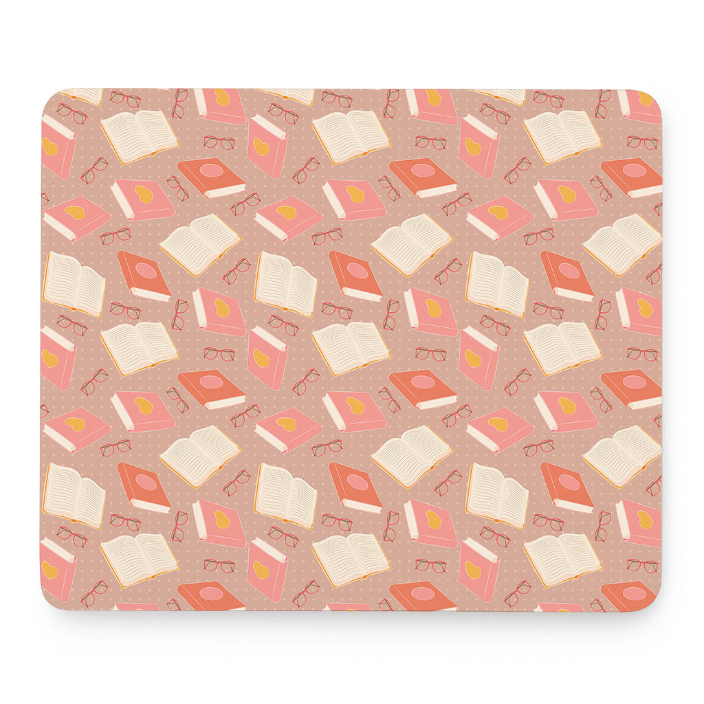 Reading Books And Glasses Pattern Print Mouse Pad