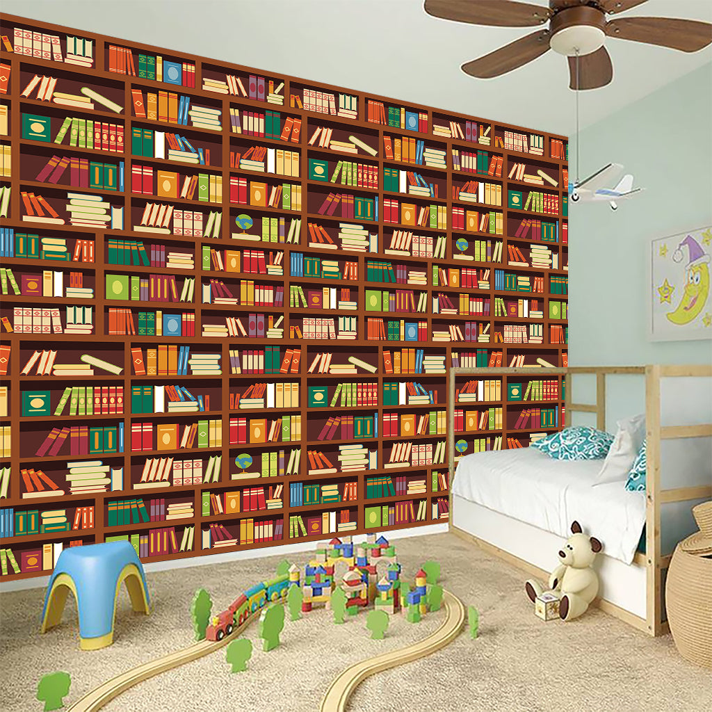 Reading Library Pattern Print Wall Sticker