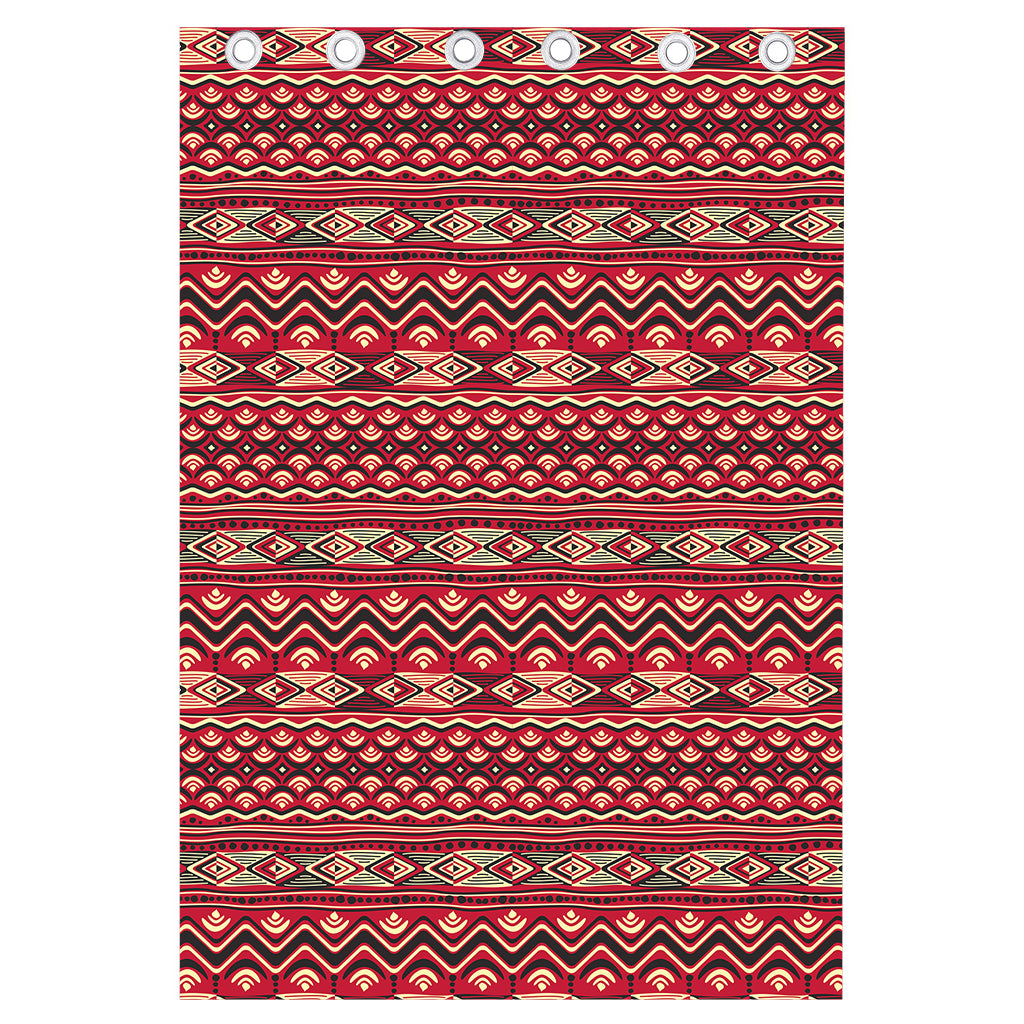 Red African Tribal Pattern Print Curtain