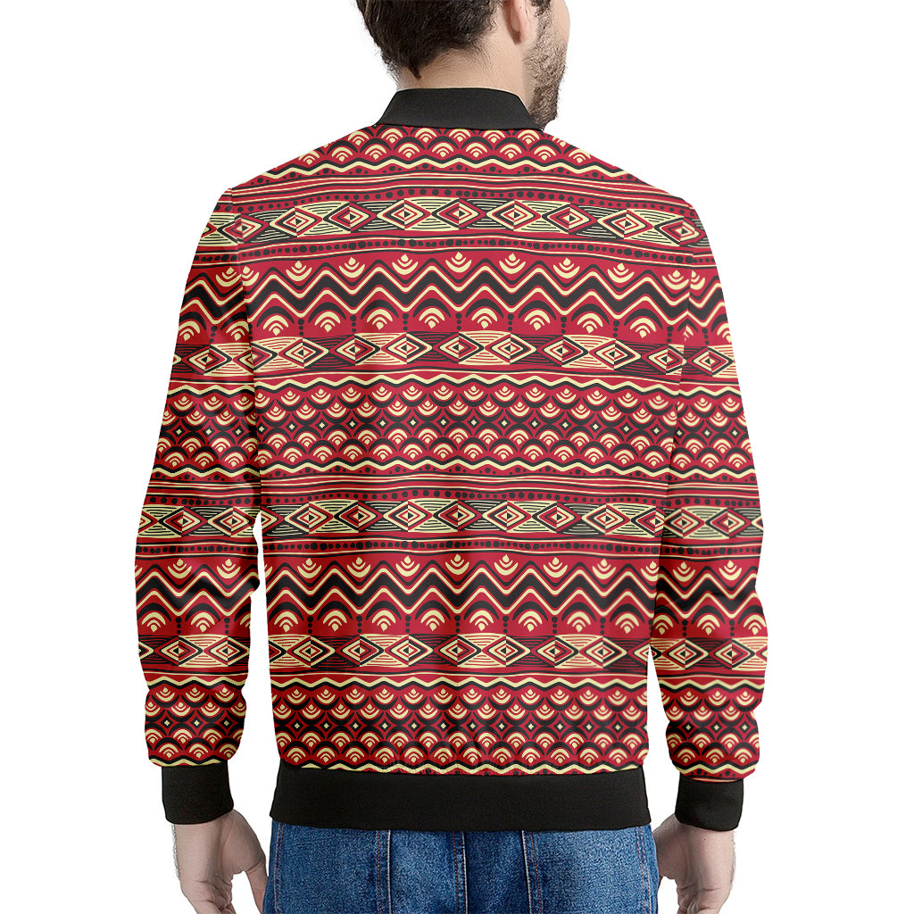 Red African Tribal Pattern Print Men's Bomber Jacket