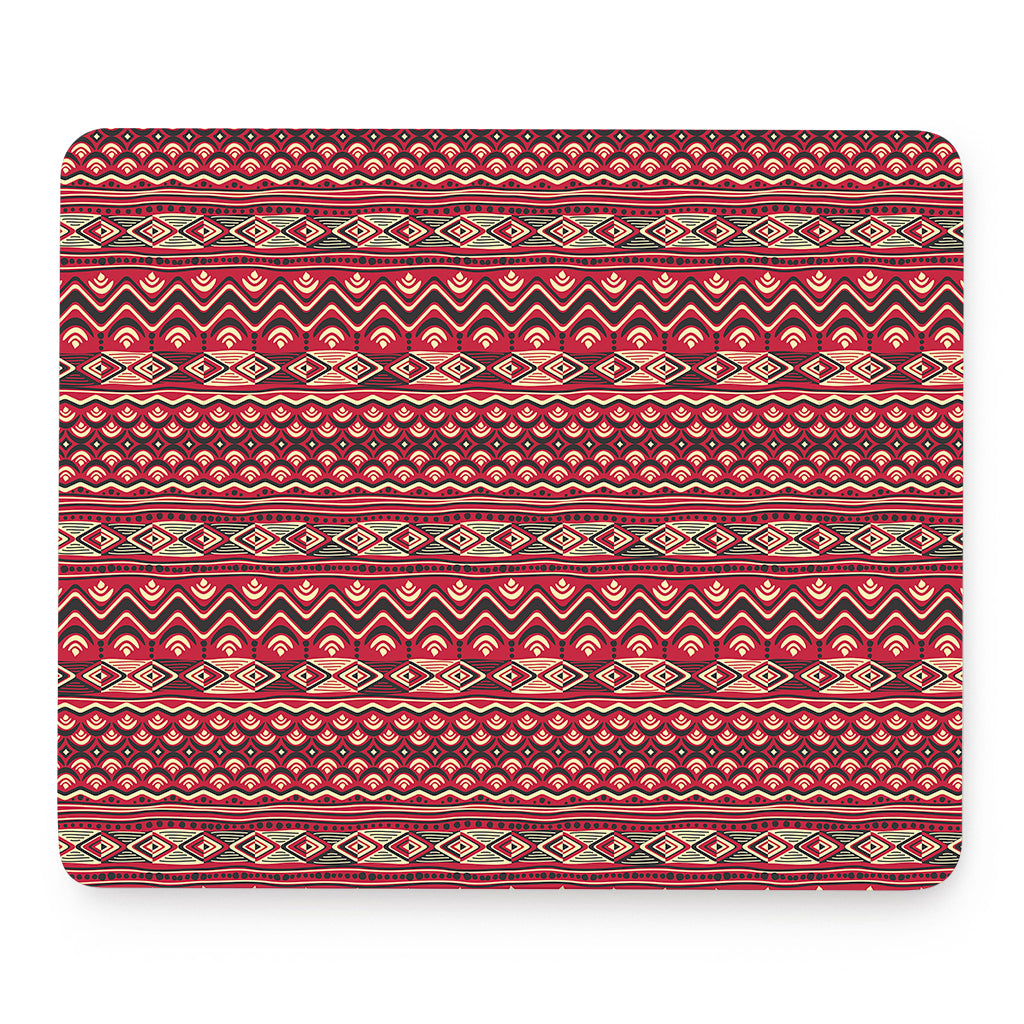 Red African Tribal Pattern Print Mouse Pad