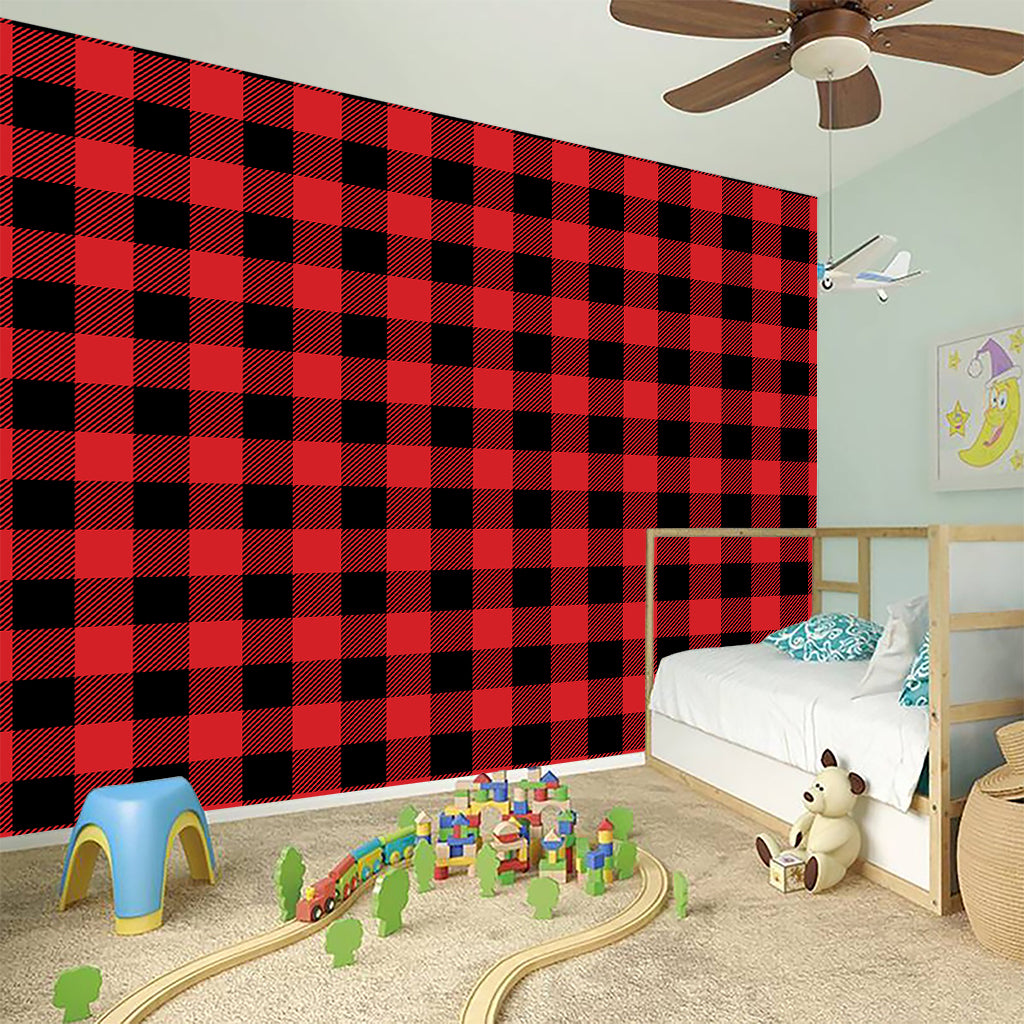 Red And Black Buffalo Check Print Wall Sticker