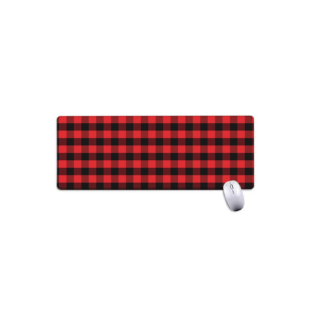 Red And Black Check Pattern Print Extended Mouse Pad