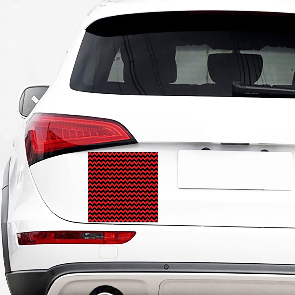 Red And Black Chevron Pattern Print Car Sticker