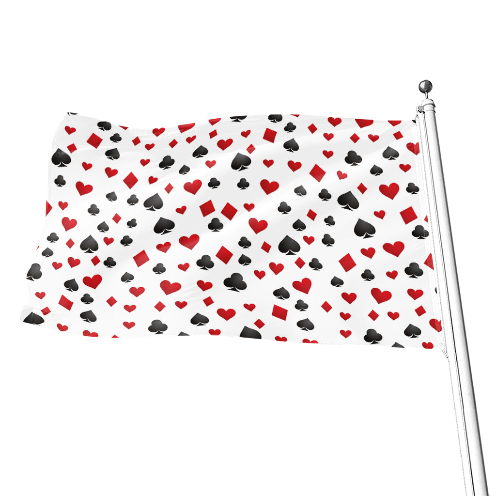 Red And Black Playing Card Suits Print Flag
