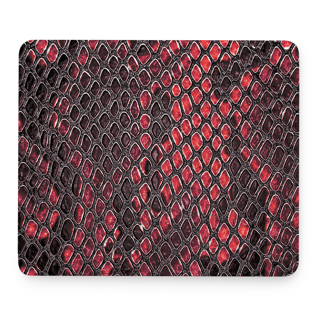 Red And Black Snakeskin Print Mouse Pad