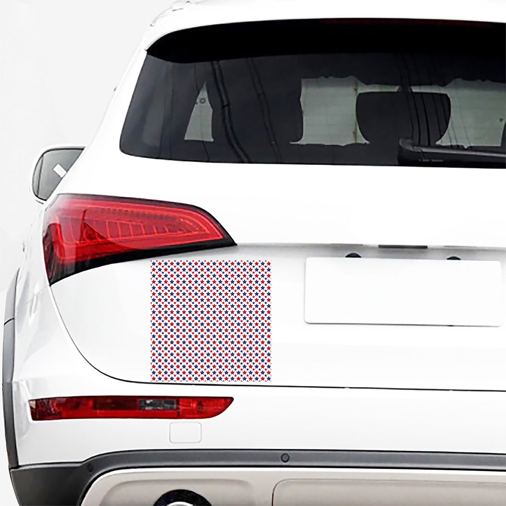Red And Blue American Star Pattern Print Car Sticker