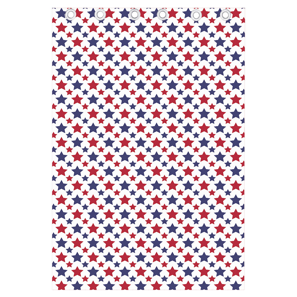 Red And Blue American Star Pattern Print Curtain