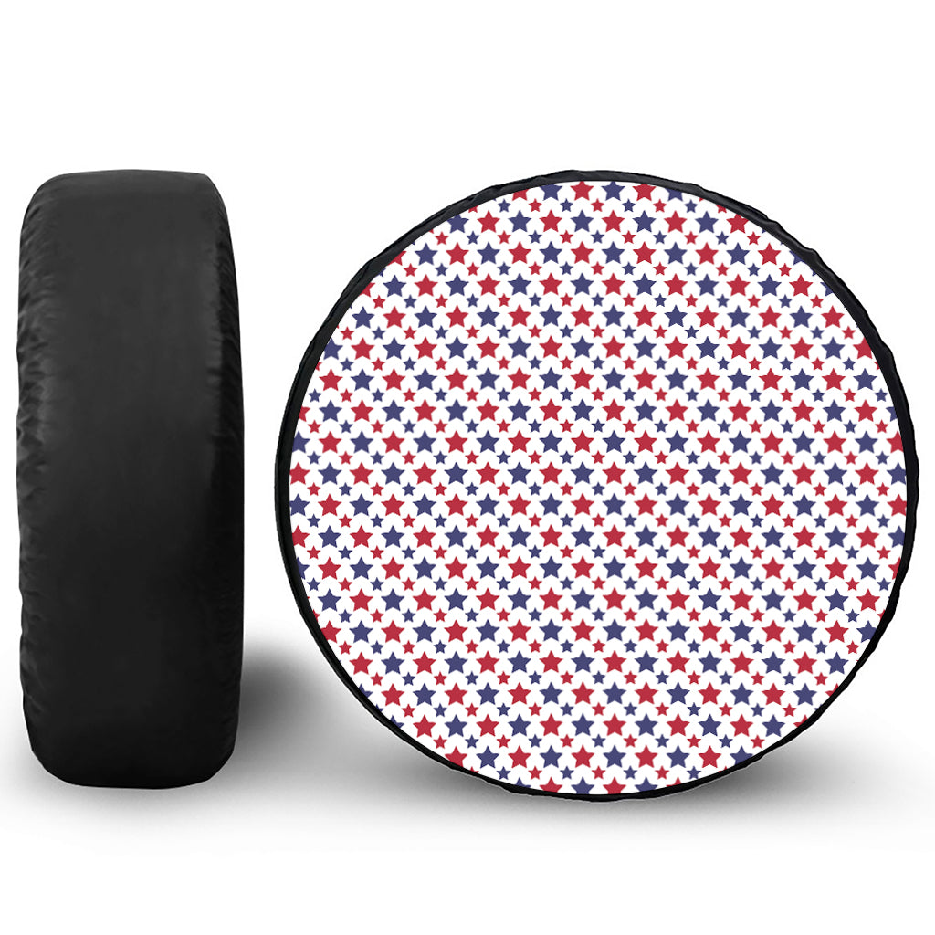 Red And Blue American Star Pattern Print Tire Cover