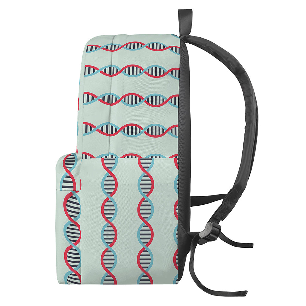 Red And Blue DNA Pattern Print Backpack