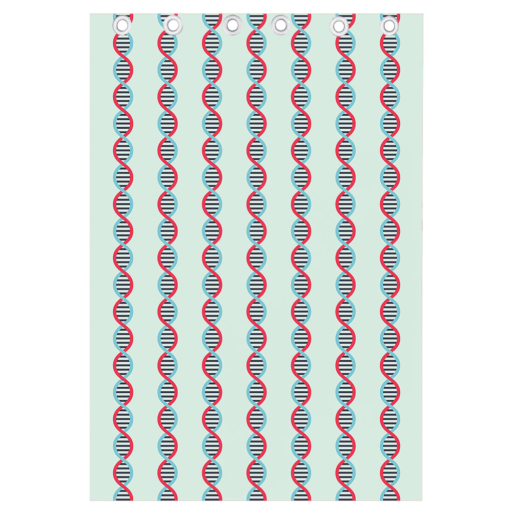Red And Blue DNA Pattern Print Curtain