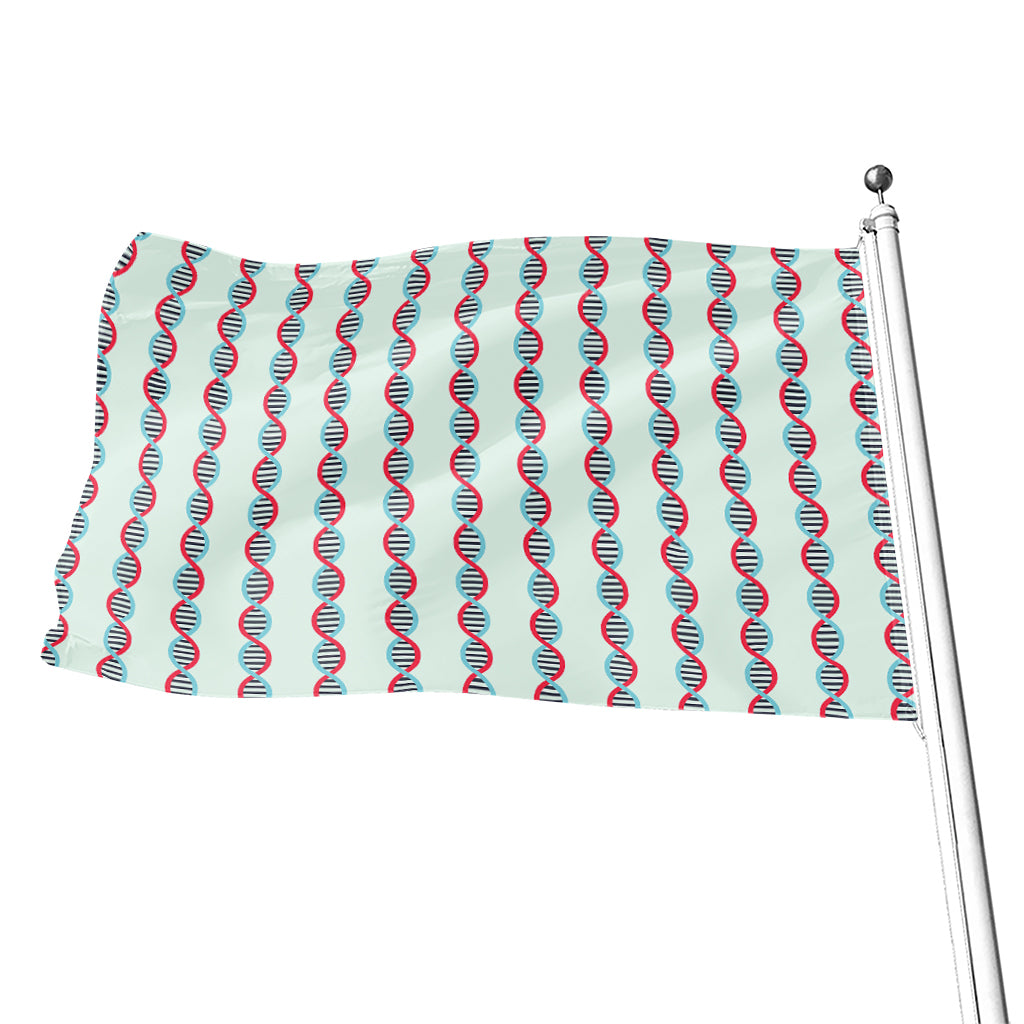 Red And Blue DNA Pattern Print Flag