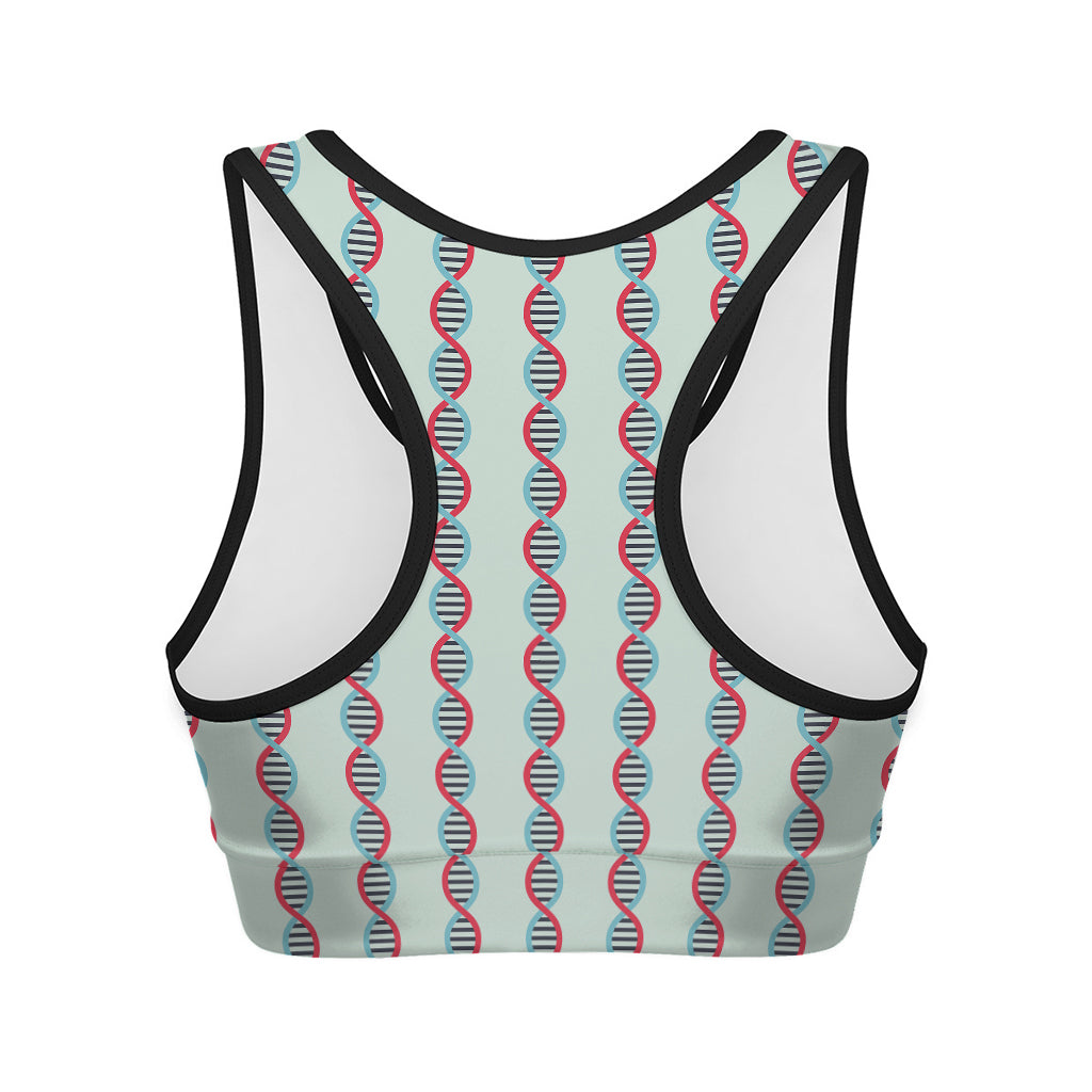 Red And Blue DNA Pattern Print Women's Sports Bra