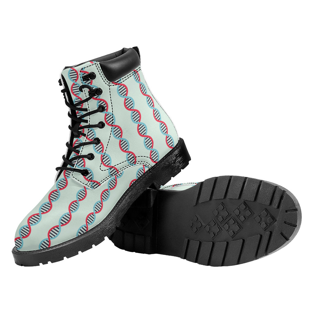 Red And Blue DNA Pattern Print Work Boots