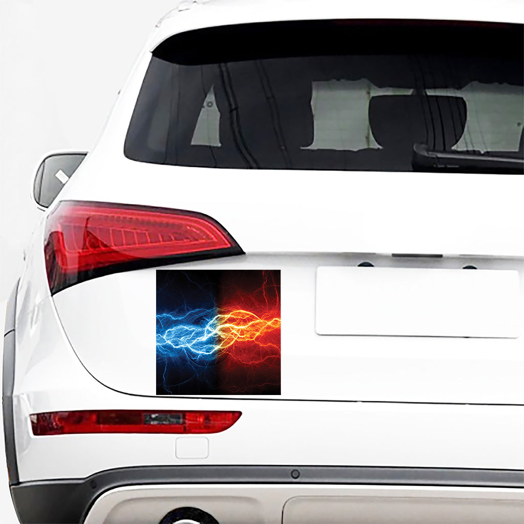Red And Blue Lightning Print Car Sticker