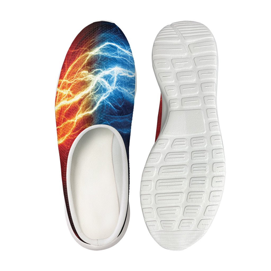 Red And Blue Lightning Print Mesh Casual Shoes
