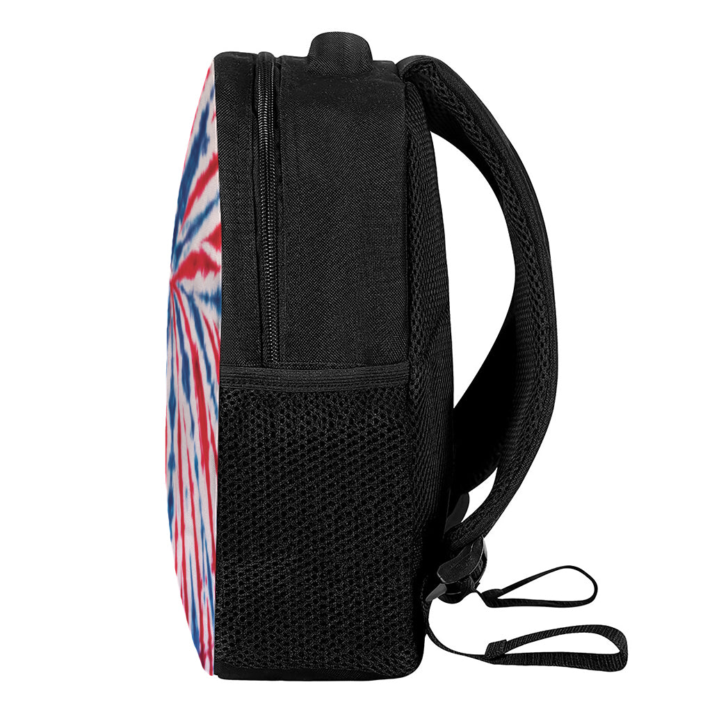 Red And Blue Spider Tie Dye Print Casual Backpack