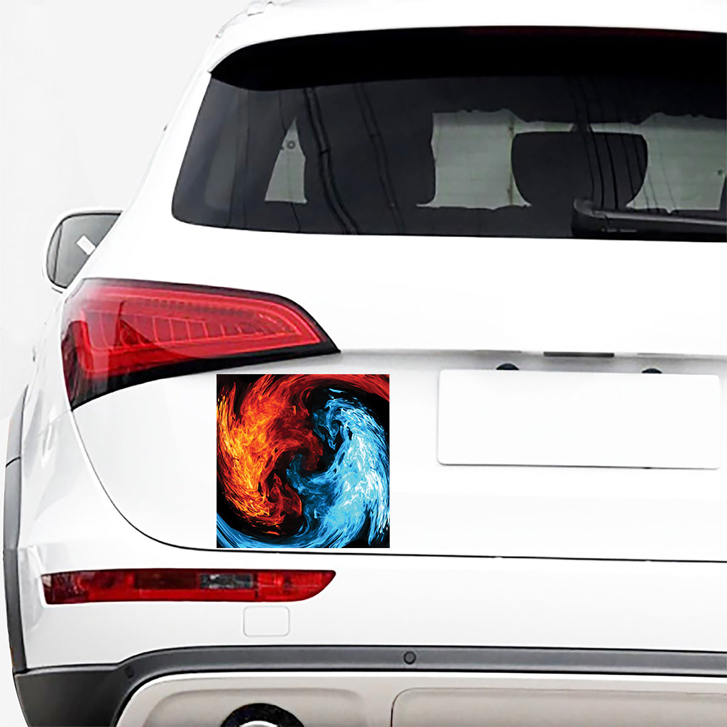 Red And Blue Twin Flame Print Car Sticker