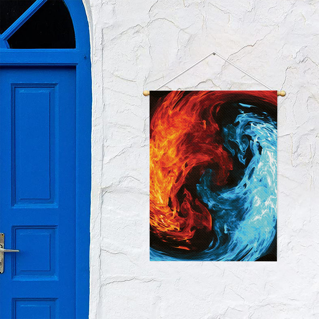 Red And Blue Twin Flame Print Garden Flag