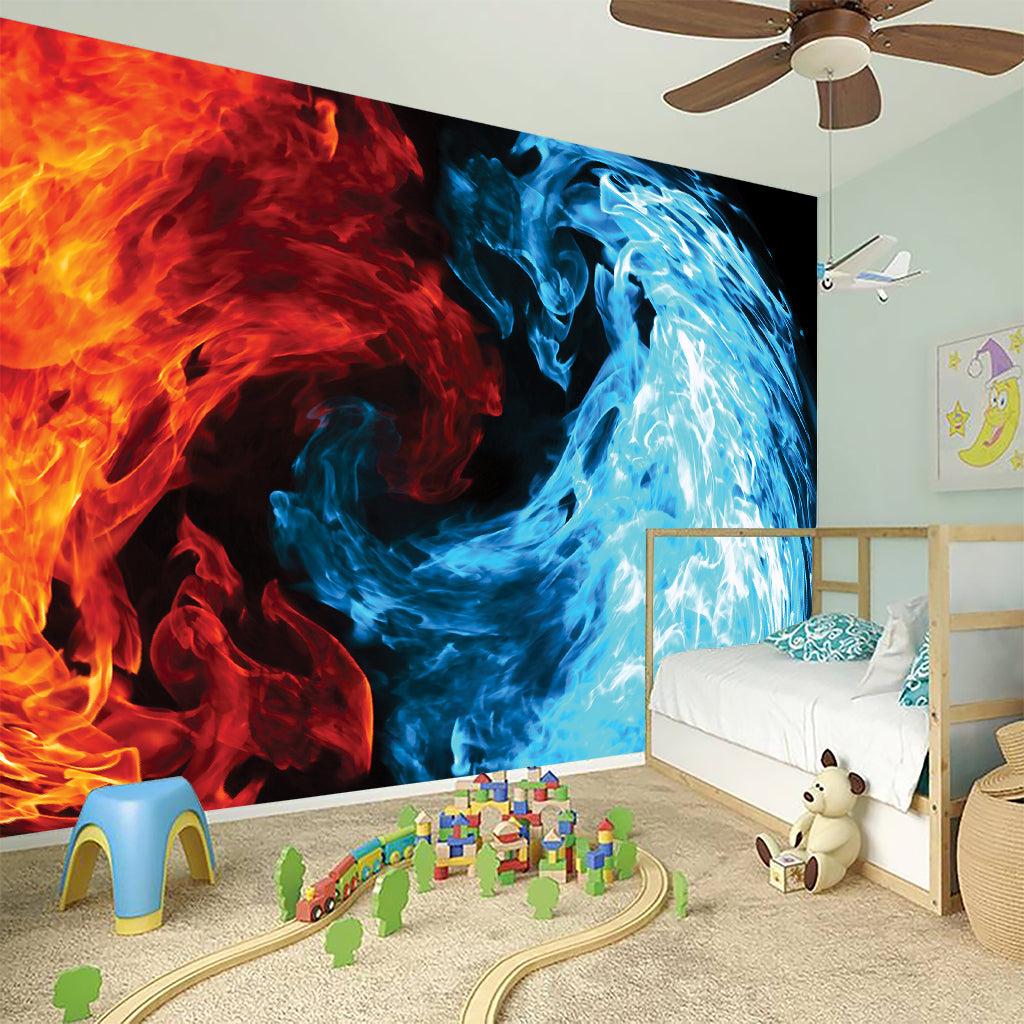 Red And Blue Twin Flame Print Wall Sticker