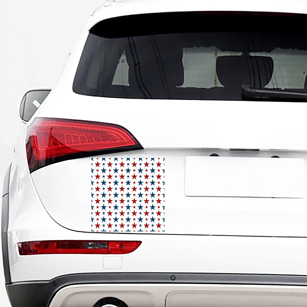 Red And Blue USA Star Pattern Print Car Sticker