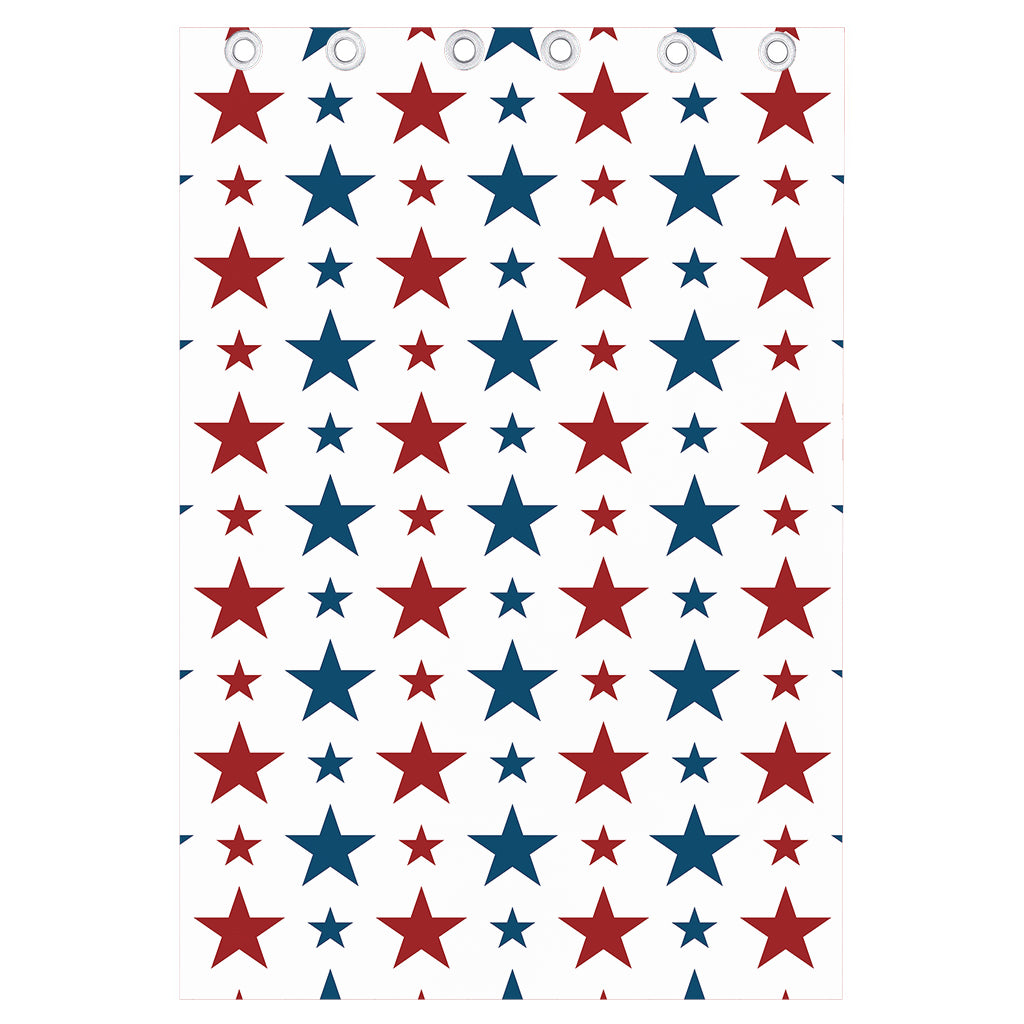 Red And Blue USA Star Pattern Print Curtain
