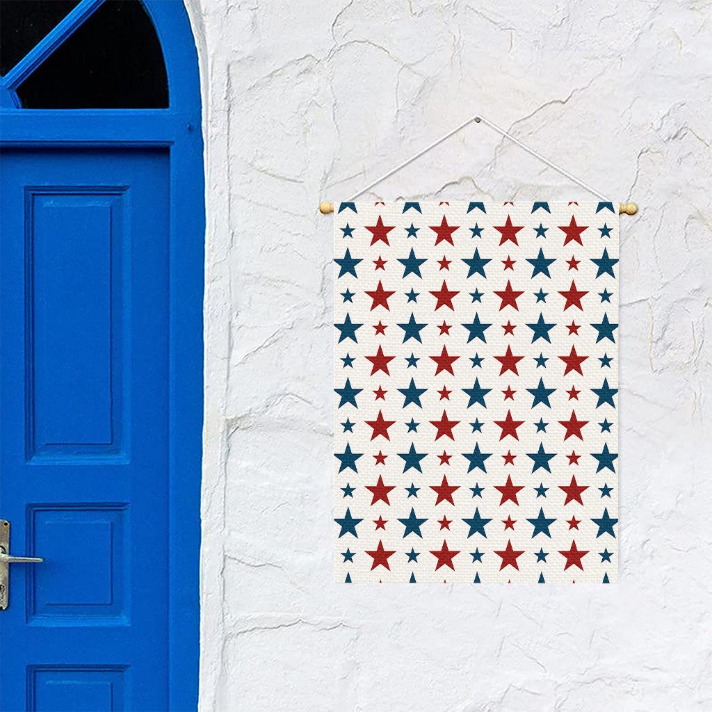Red And Blue USA Star Pattern Print Garden Flag