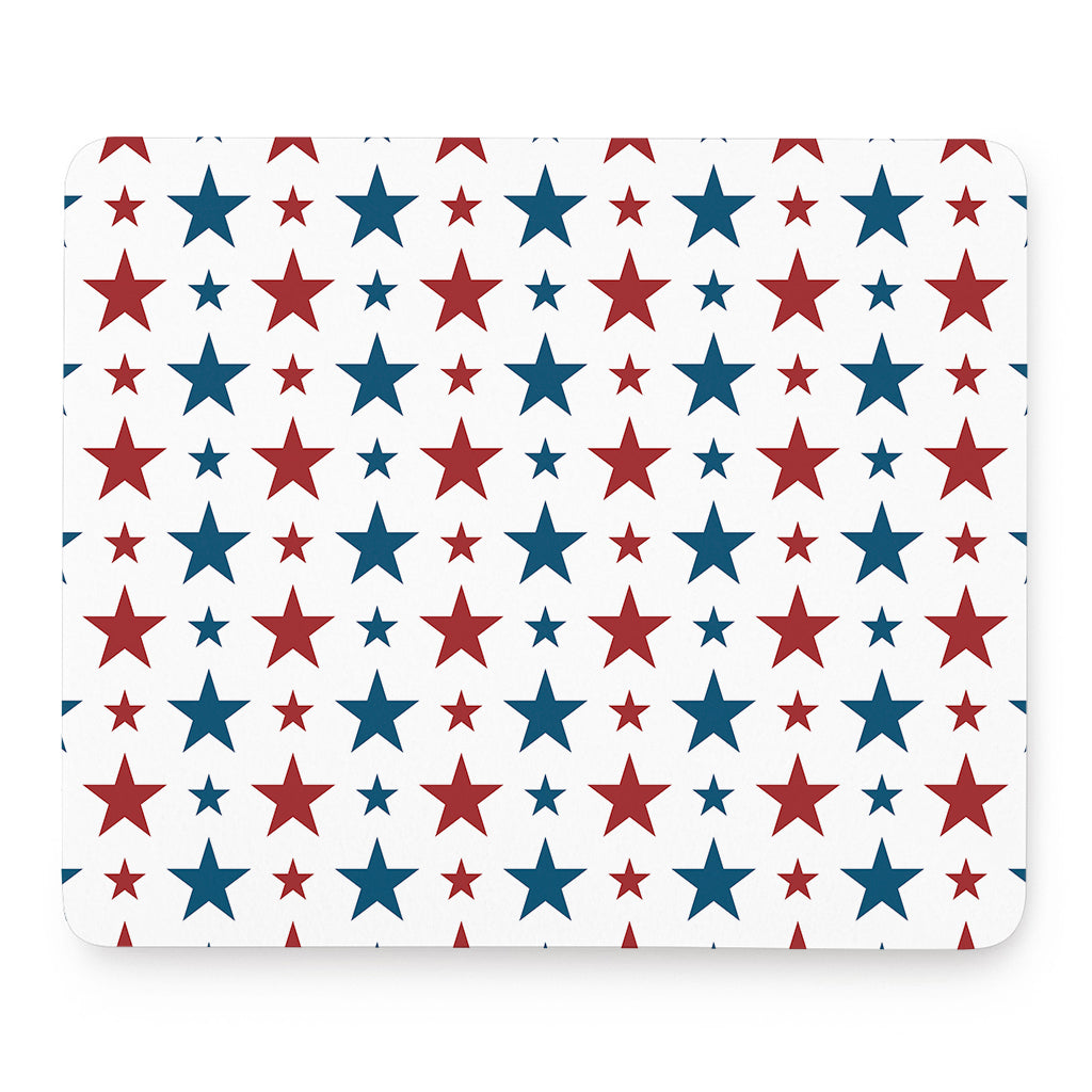 Red And Blue USA Star Pattern Print Mouse Pad