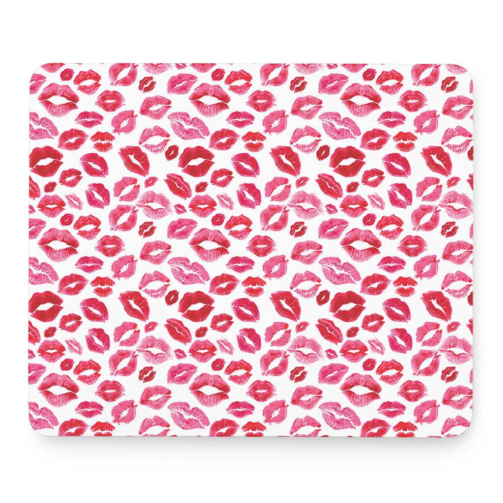 Red And Pink Lips Pattern Print Mouse Pad