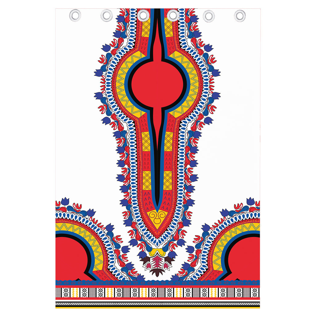 Red And White African Dashiki Print Curtain