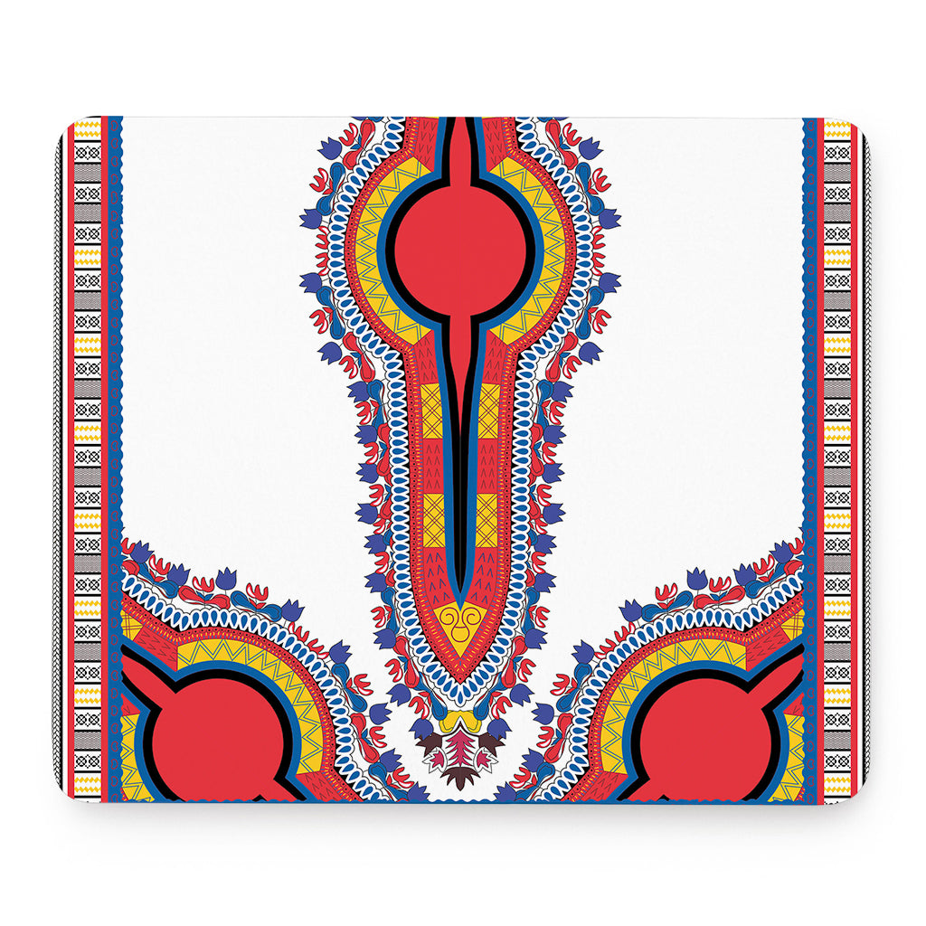Red And White African Dashiki Print Mouse Pad