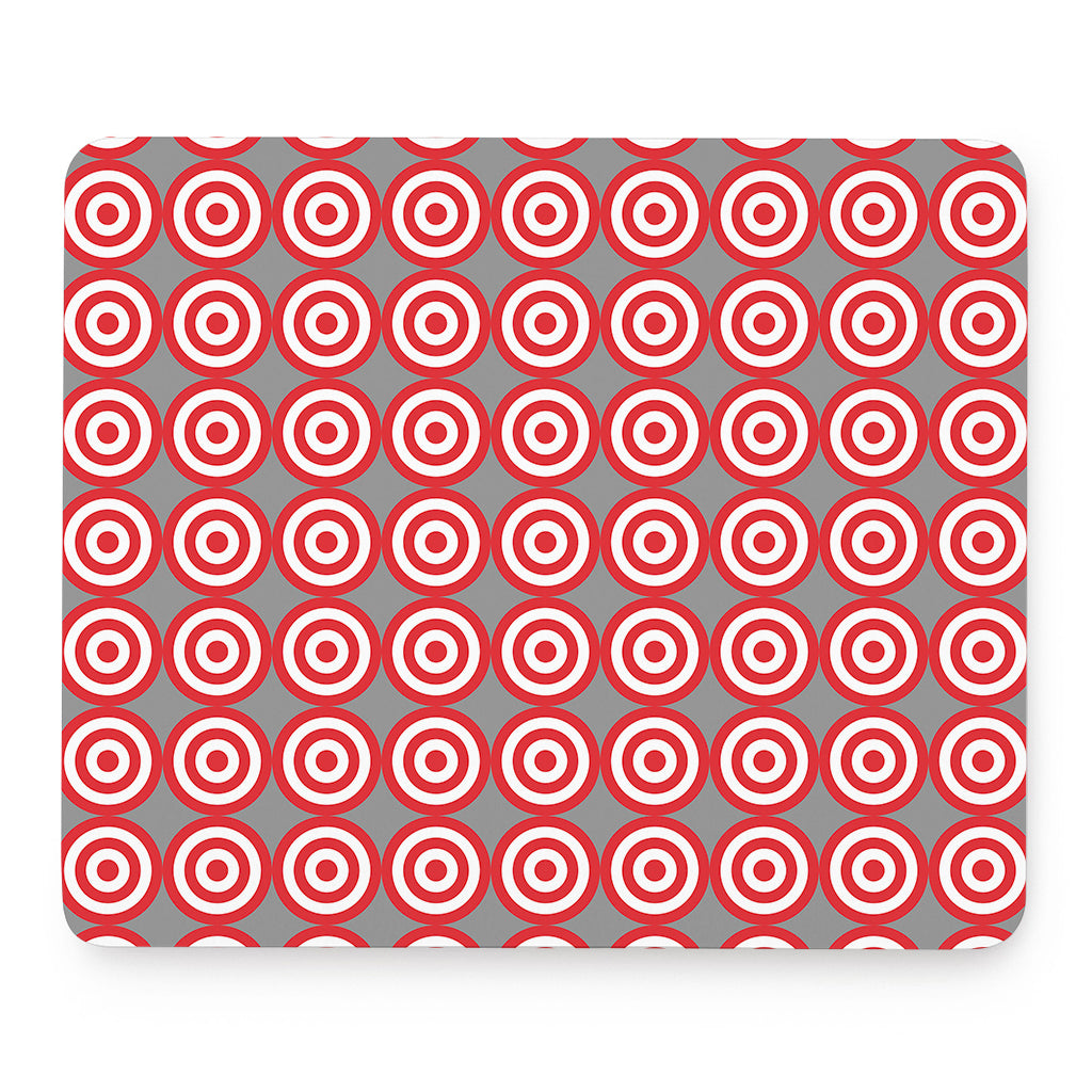 Red And White Bullseye Target Print Mouse Pad