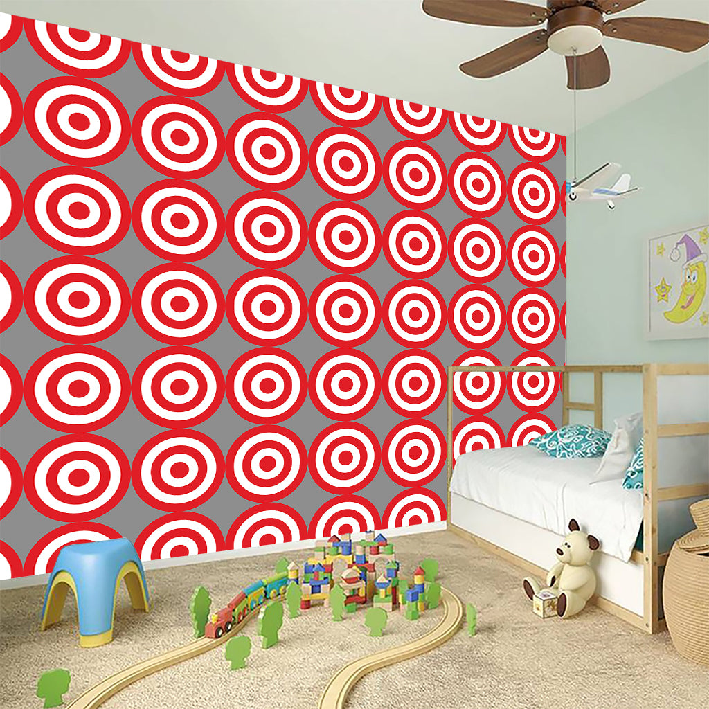 Red And White Bullseye Target Print Wall Sticker