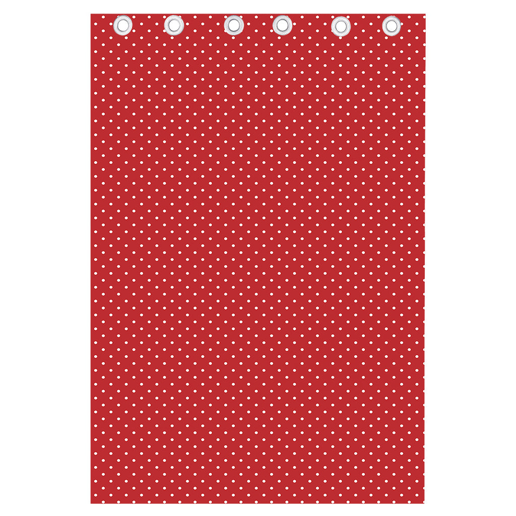 Red And White Polka Dot Print Curtain