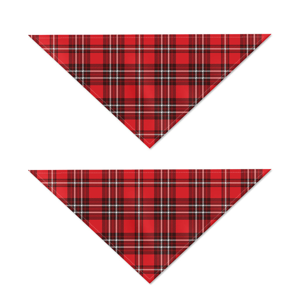 Red And White Tartan Pattern Print Dog Bandana