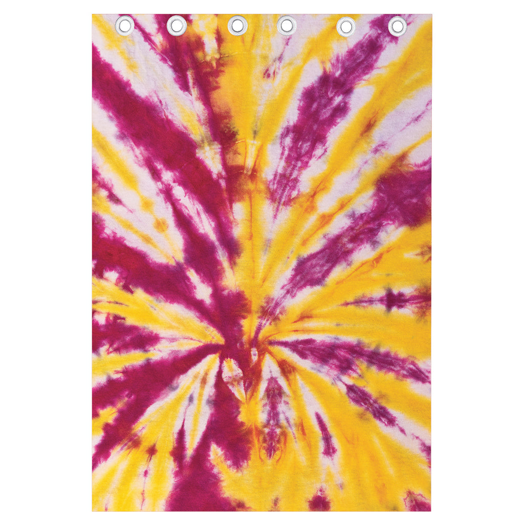 Red And Yellow Spider Tie Dye Print Curtain