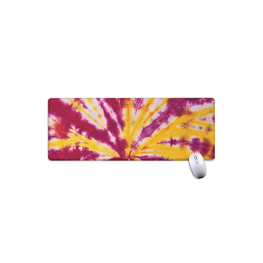 Red And Yellow Spider Tie Dye Print Extended Mouse Pad