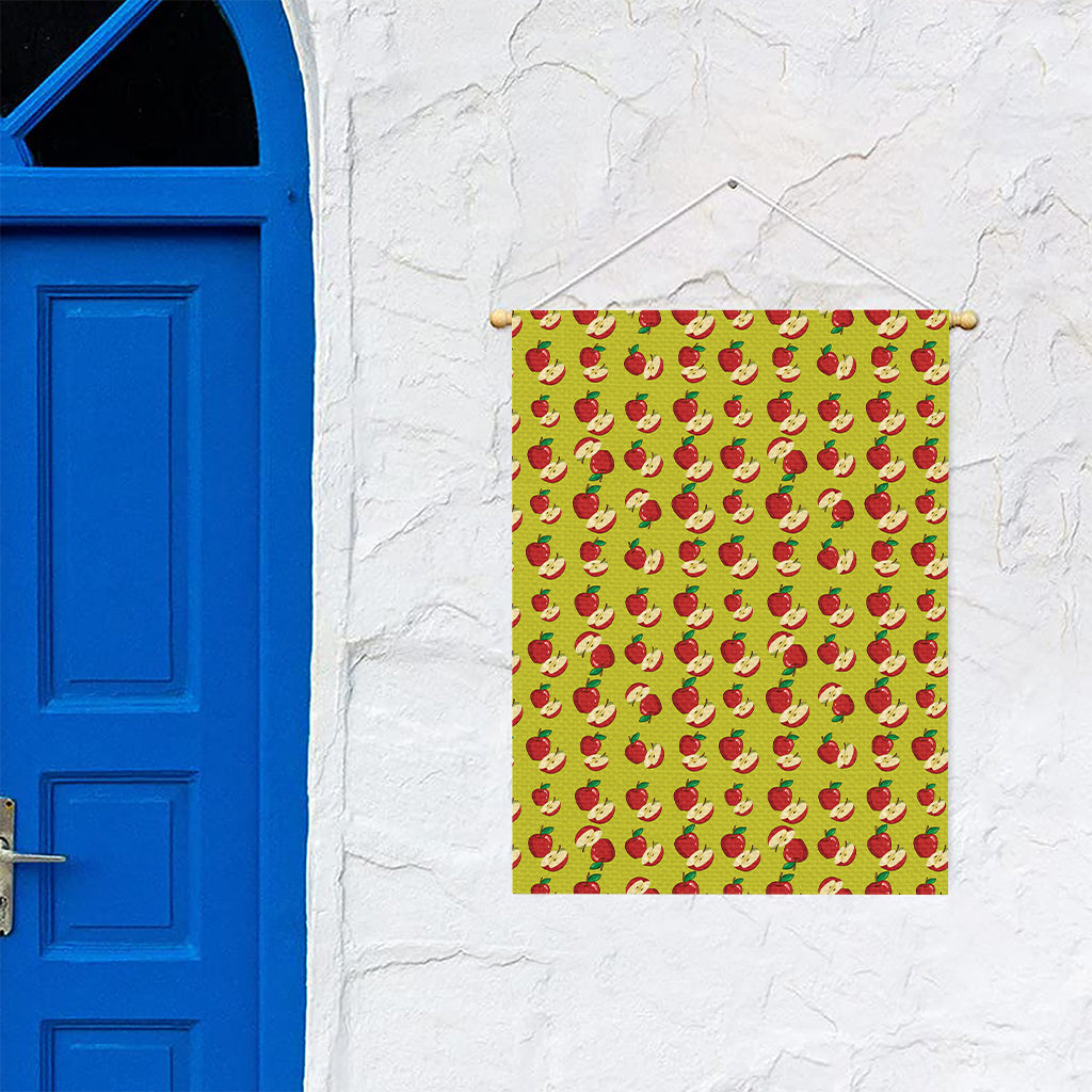 Red Apple Fruit Pattern Print Garden Flag