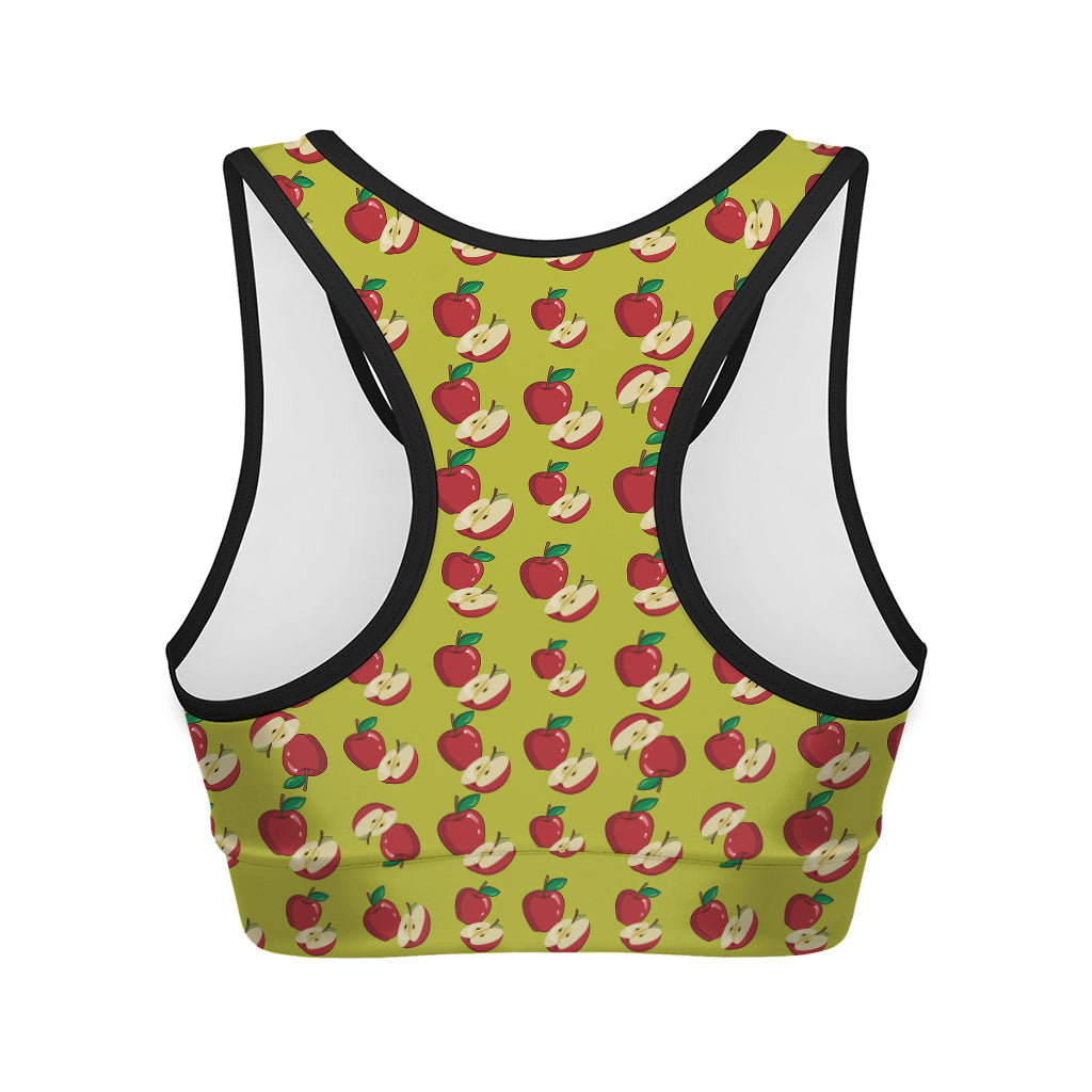 Red Apple Fruit Pattern Print Women's Sports Bra
