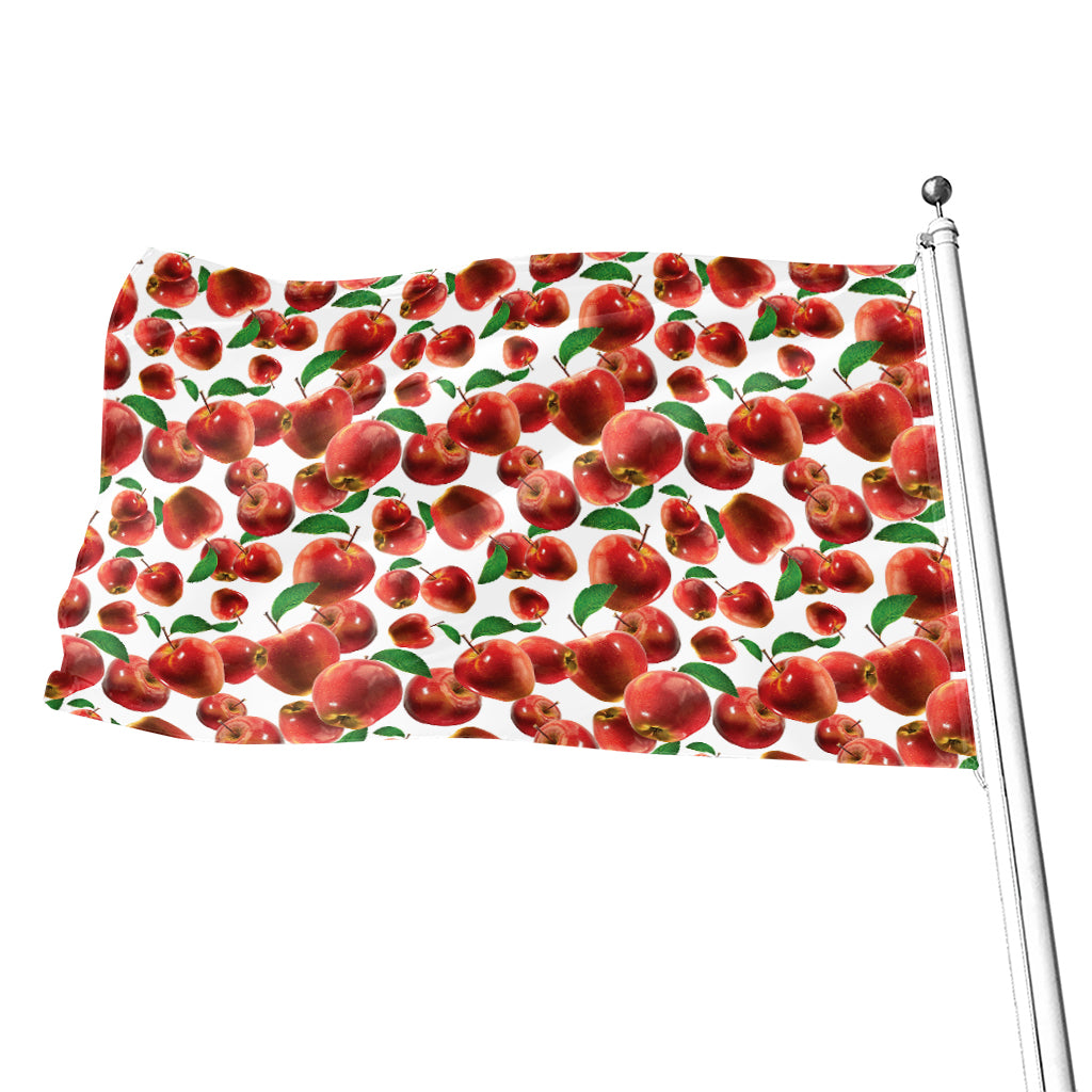 Red Apple Pattern Print Flag