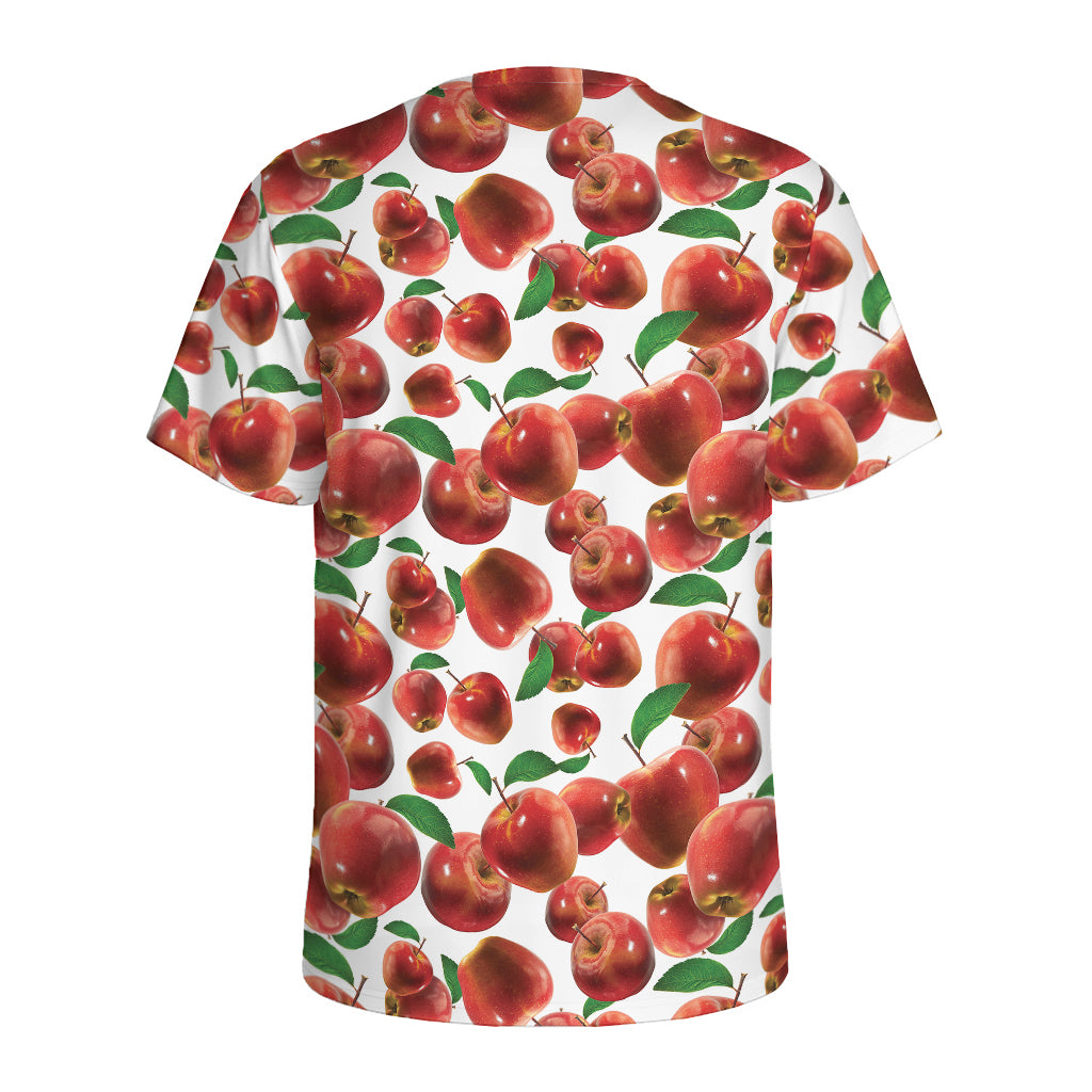 Red Apple Pattern Print Men's Sports T-Shirt