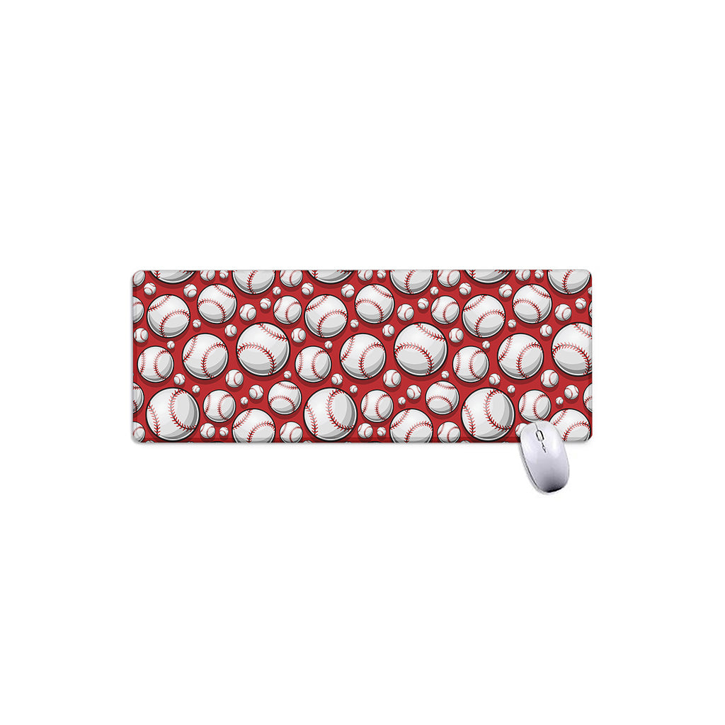 Red Baseball Pattern Print Extended Mouse Pad
