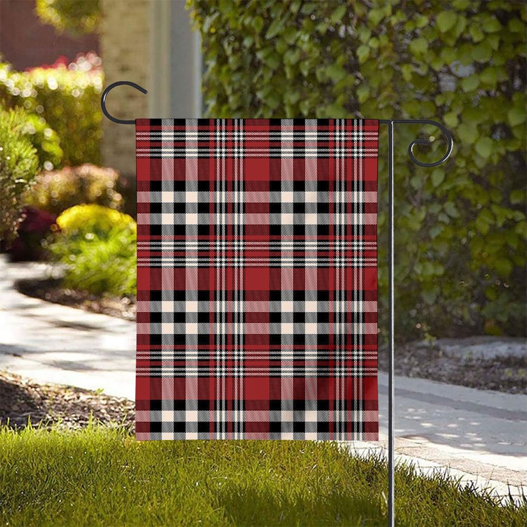 Red Black And White Border Tartan Print House Flag